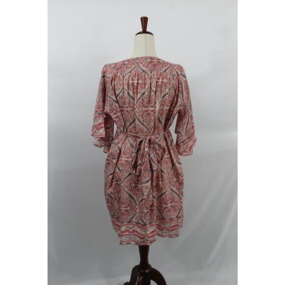 BELL by ALICIA BELL Sz S Small Pink Floral Kimono Style Dress Cotton Silk - Picture 3 of 9